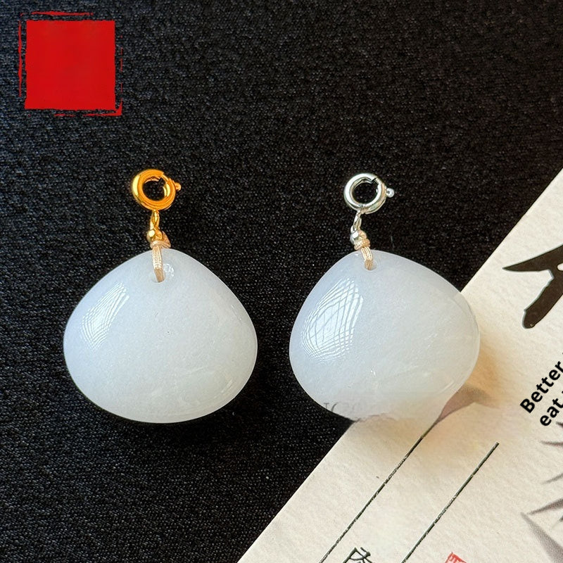 Silver-inlaid Pendant Gold Thread Jade And Stone Jewelry