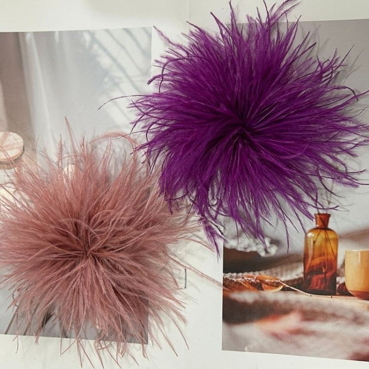 New Colorful Ostrich-feather Brooch Headdress Hair Clip