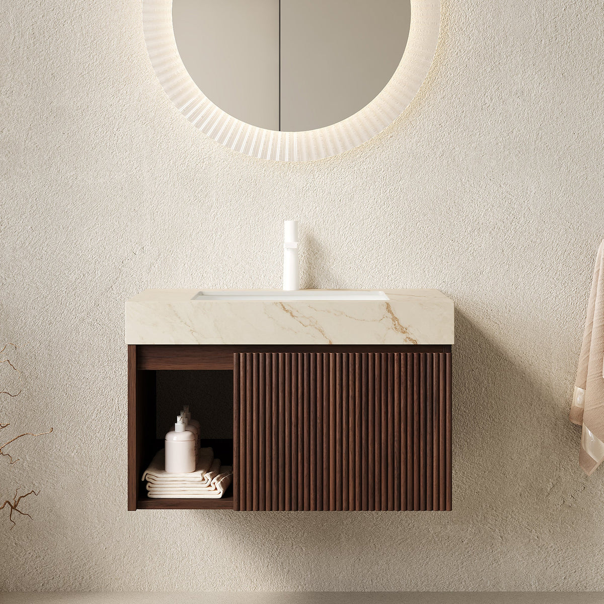 EIDEN 30" Bathroom Vanity & Sink - Floating Storage Cabinet