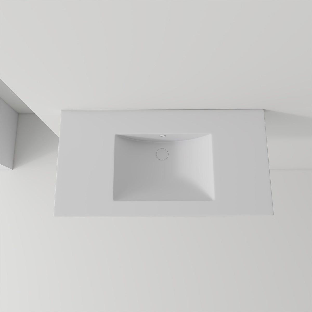36" Ceramic Basin Sink, Single Faucet Hole