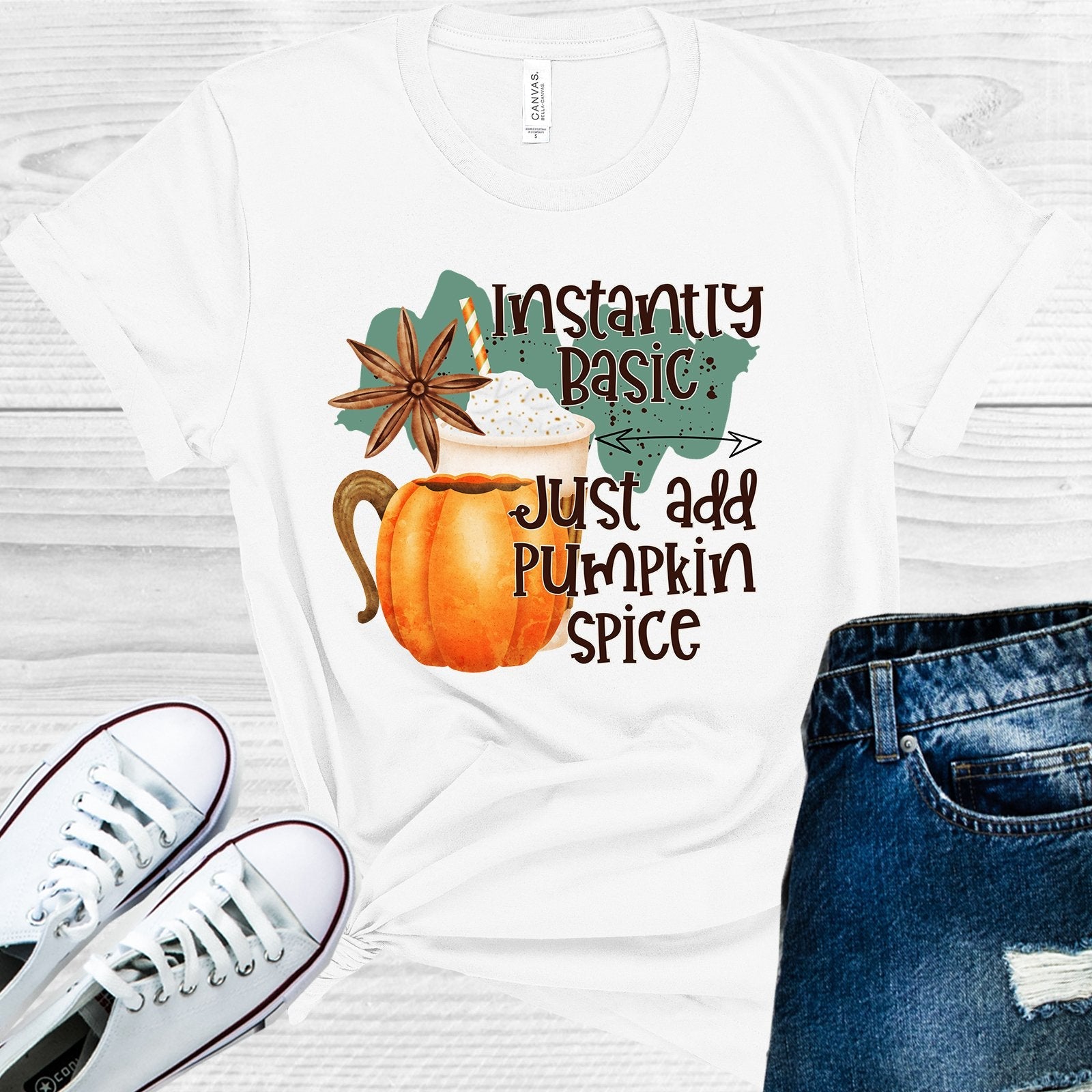 Instantly Basic Just Add Pumpkin Spice Graphic Tee