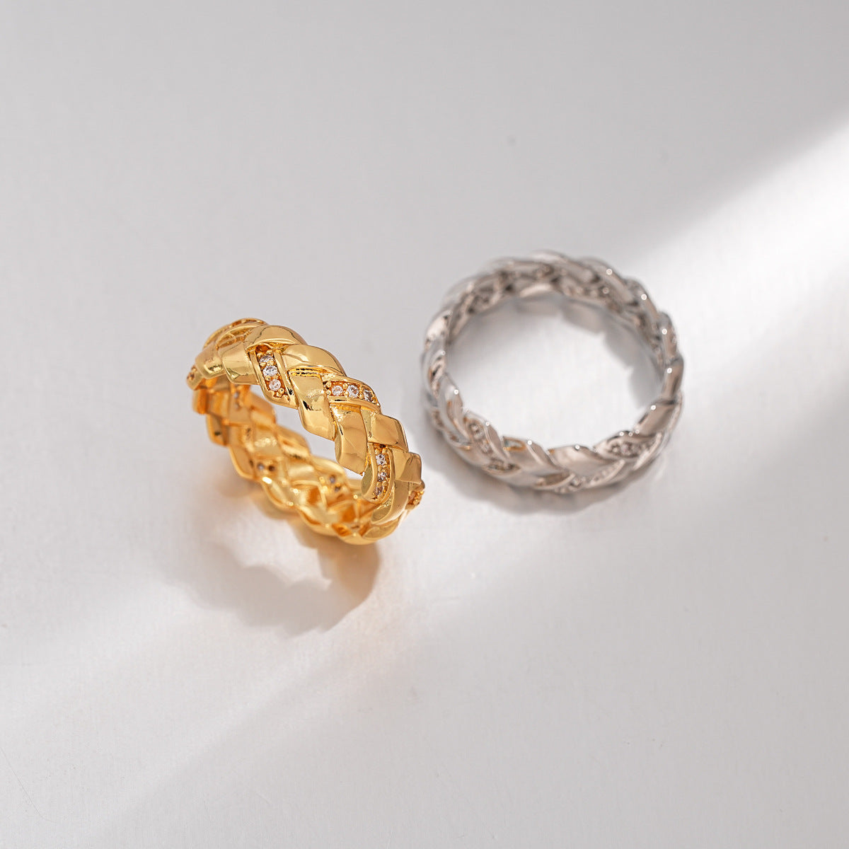 Gold Plated Zircon Textured Ring Women Finger Jewelry For Daily Dating Banquet Party Occasions