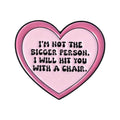 Cartoon-style Minimalist Heart-and-text Brooch