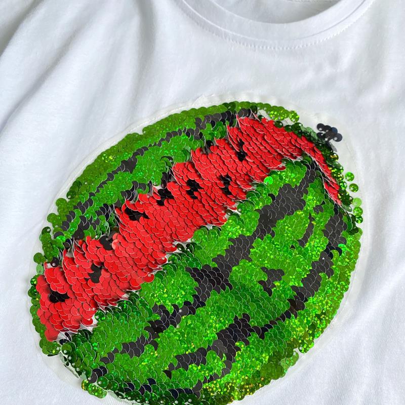 Sequined Watermelon Children's Cotton Color-changing T-Shirt