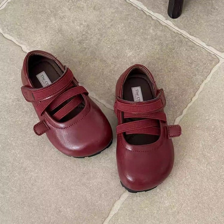 2026 New Spring Girls Leather Shoes, Silver Princess Flats, Soft Sole Ballet Casual Shoes For Kids