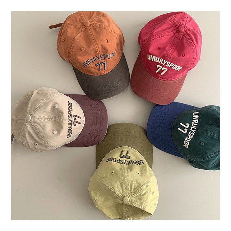 Stylish Casual Soft-crown Color-block Baseball Cap For Kids