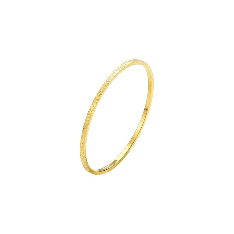 Thin Matte Geometric Ring Stackable Titanium Steel