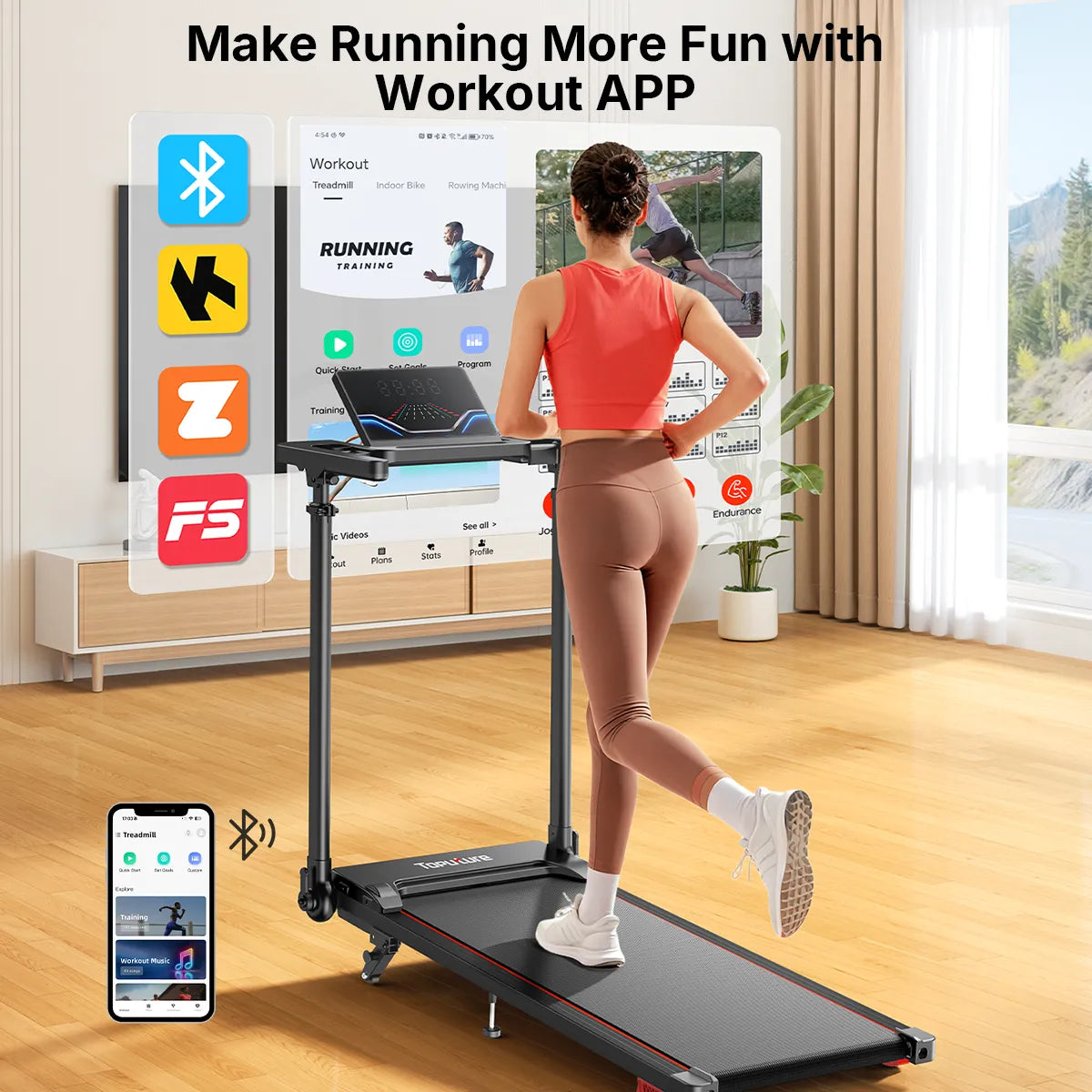 Toputure TP7 Standing Desk Treadmill with Laptop Desk