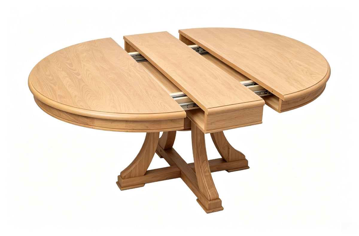 5-Piece Round Extendable Dining Set with Rattan Chairs
