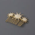 Large And Small Diamond-studded Vintage Hair Comb With A Starry Design