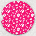 Car Coaster Set - Pink Paw Prints