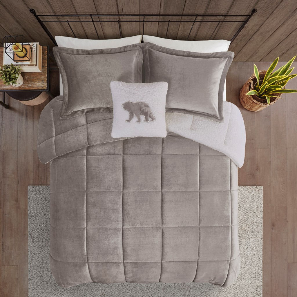 King Plush to Sherpa Down Alternative Comforter Set