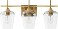 VONLUCE Bathroom Vanity Light, 3 Light Bathroom Light Fixture Over Mirror, Bathroom Wall Lamp with Clear Glass, Modern Gold Vanity Lighting fixtures