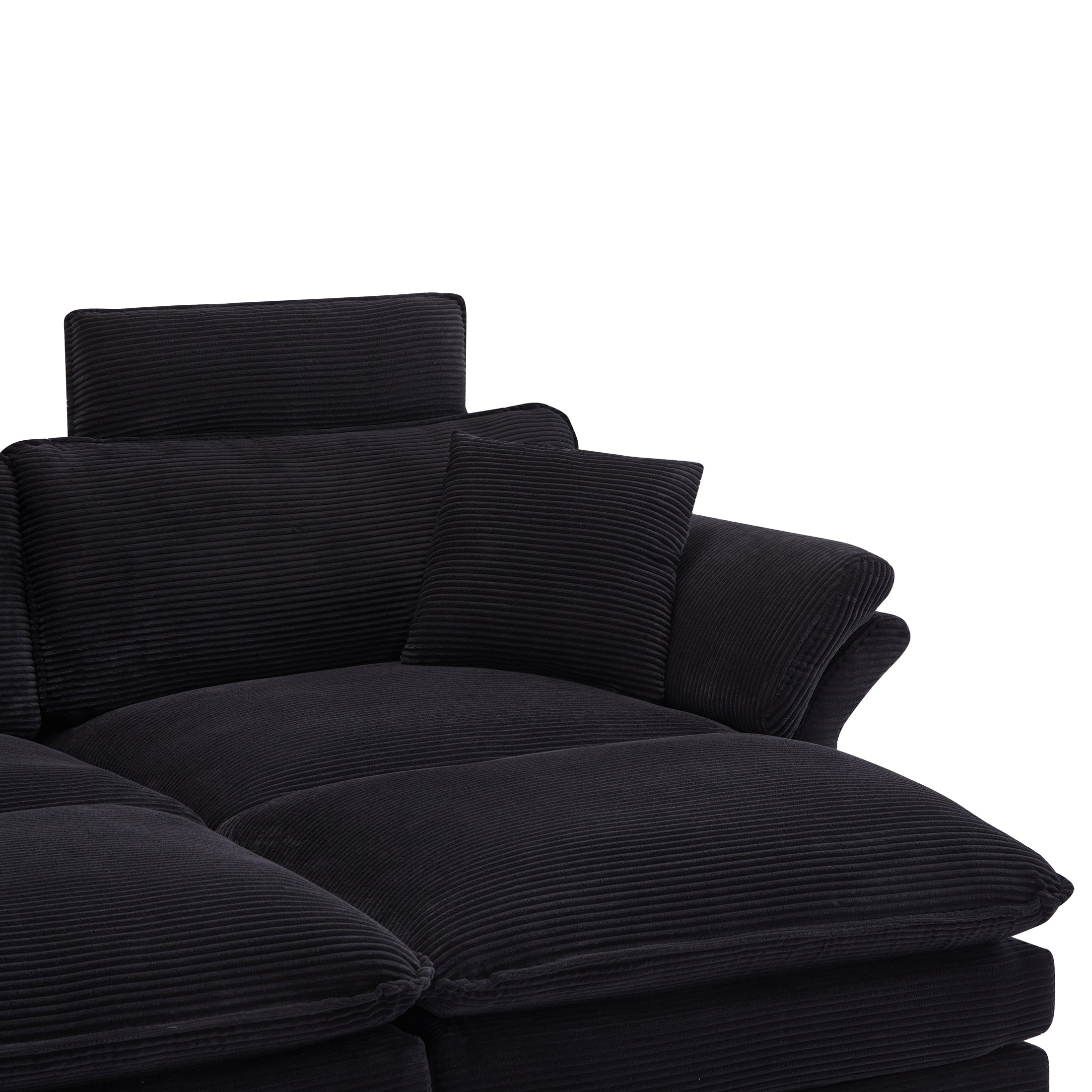 Deep Seat Sectional Sofa with Ottomans