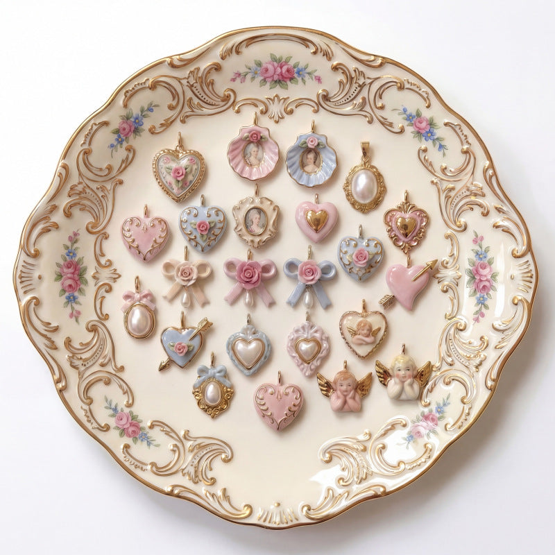 Loving-heart Pendant Shell And Boweveryday Accessories