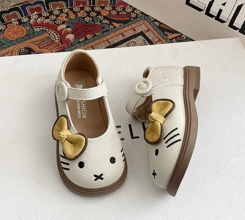 New Spring & Autumn Cartoon Princess Shoes For Girls, Cute Flats For Kids, Soft Sole Leather Shoes For Toddlers & Little Girls