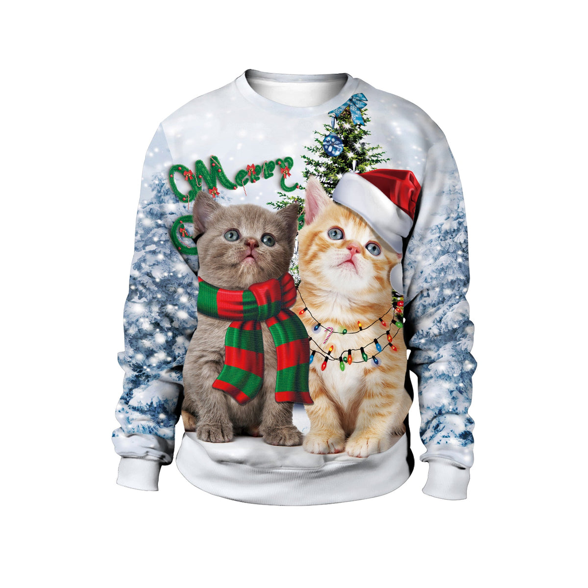 2024 Spring Cross-Border Women's New Christmas Clothing Round Neck Christmas Deer Couple Outfit Digital Printed Sweatshirt