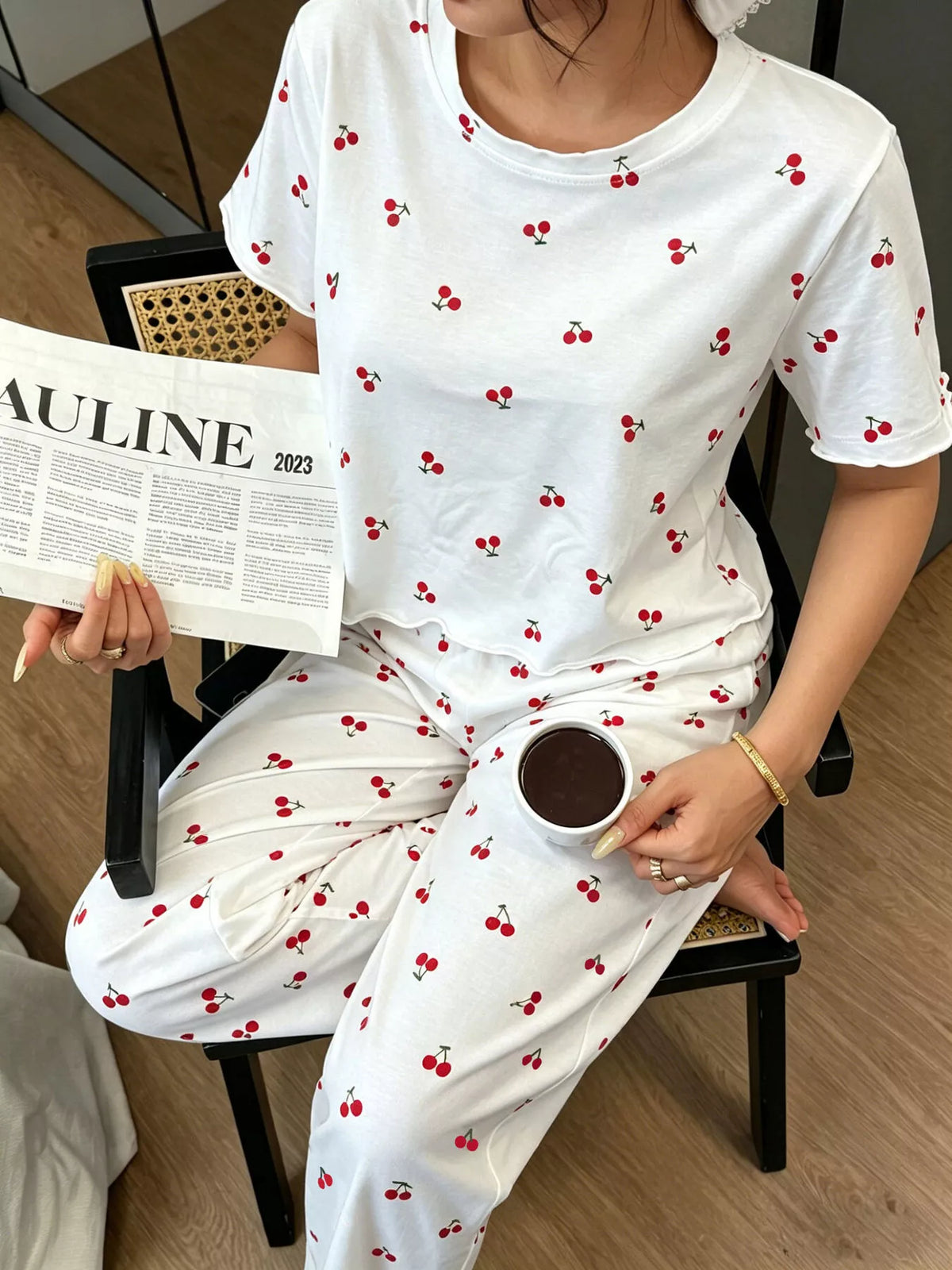 Polka Dot Short Sleeve Top and Shorts Set