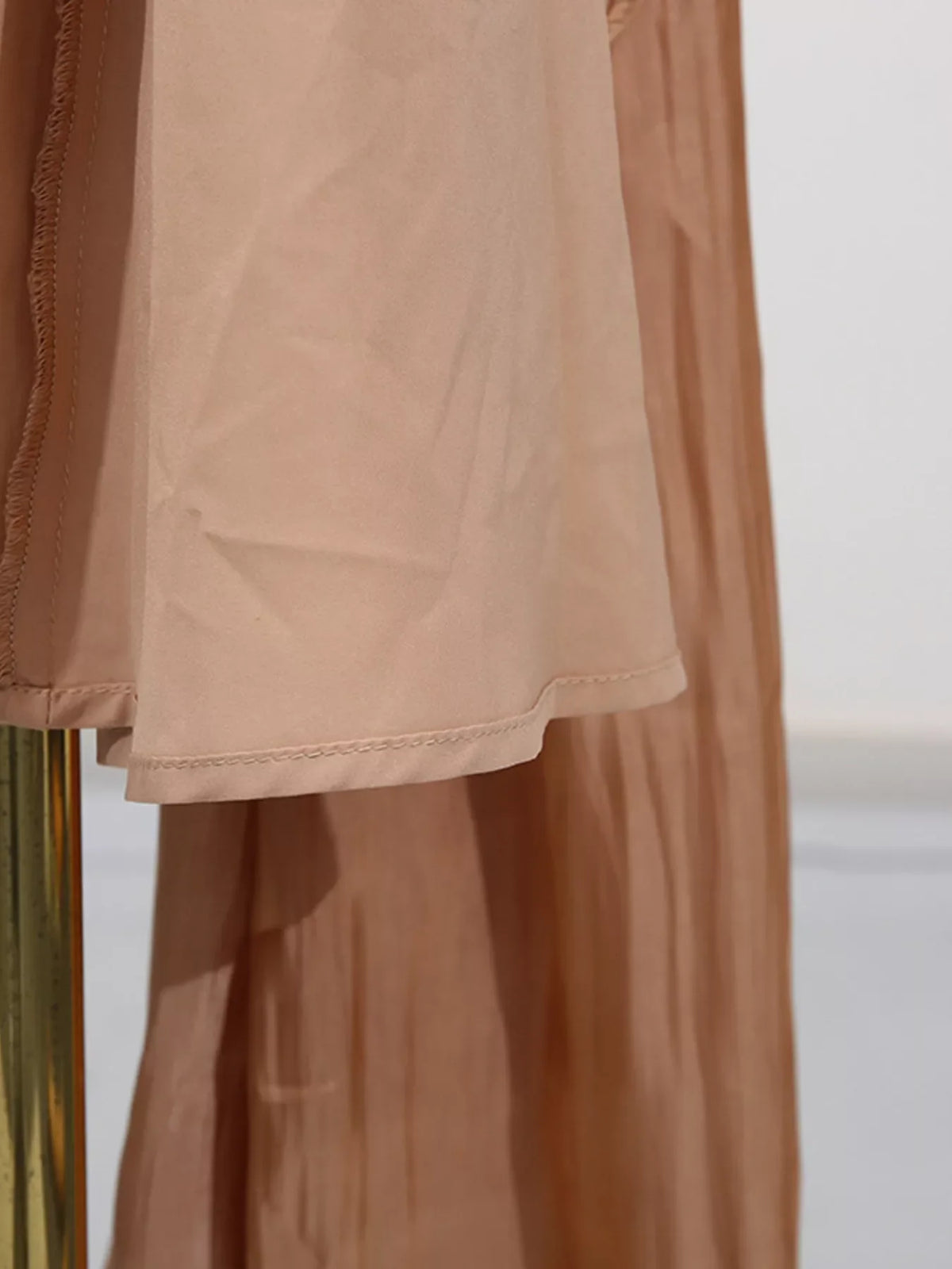 Halter Neck Ruched Maxi Dress – Champagne