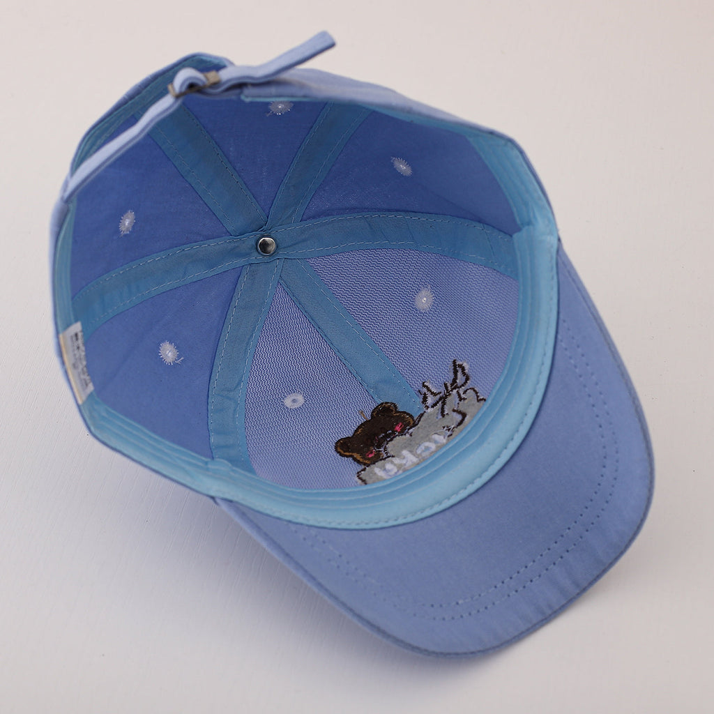 Children's Single-color Cute Little Bear Bow Tie Embroidered Adjustable Simple Casual Baseball Cap Suitable For Travel And Sports