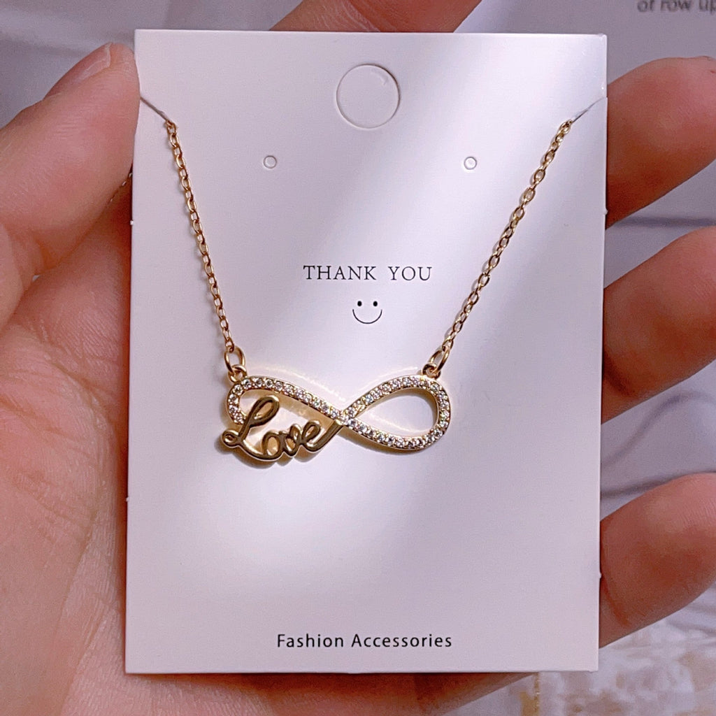 Titanium Steel Clavicle Chain Cross-border Explosions Lucky 8-character Pendant Necklace Women's Light Luxury Ins Wind Hundred Tower Manufacturers Wholesale Jewelry
