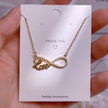 Titanium Steel Clavicle Chain Cross-border Explosions Lucky 8-character Pendant Necklace Women's Light Luxury Ins Wind Hundred Tower Manufacturers Wholesale Jewelry
