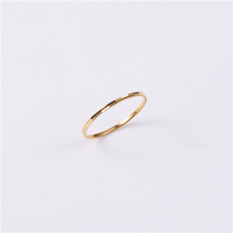 Titanium Steel Gold Plating 18K Gold Ring