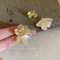 Gold Flower Front And Rear Two-Wear Earrings For Women 2025 New Popular Feminine Earrings High-End Accessible Luxury Earrings