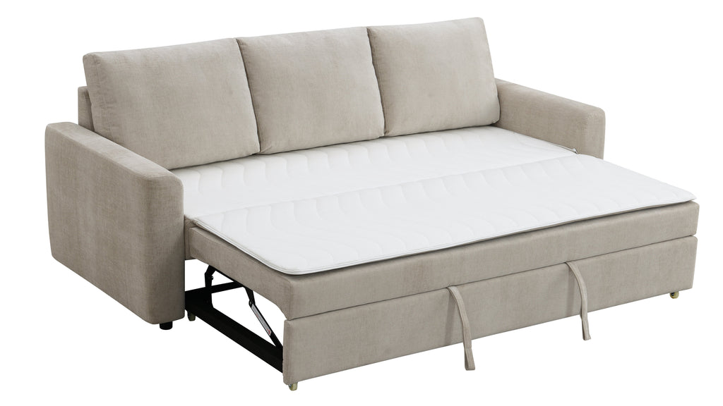 Leira Beige Linen Sleeper Sectional