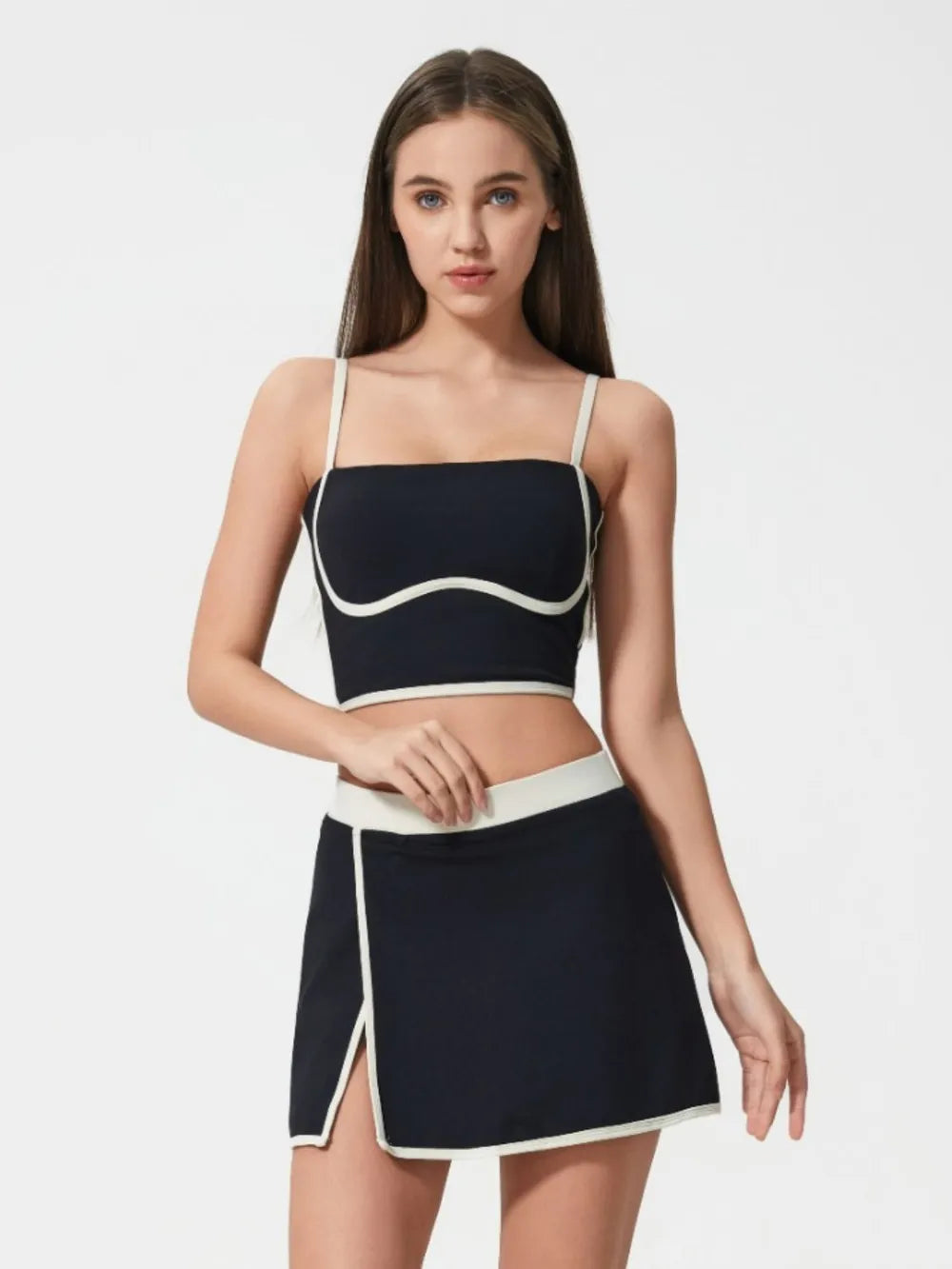 Square Neck Contrast Trim Active Cami