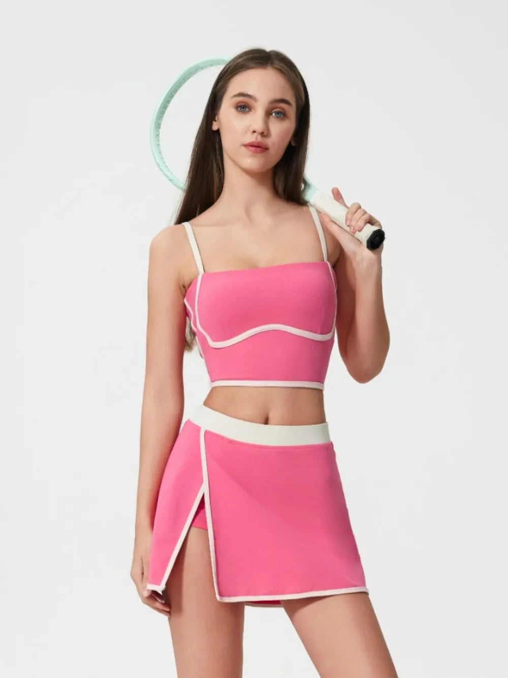 Square Neck Contrast Trim Active Cami