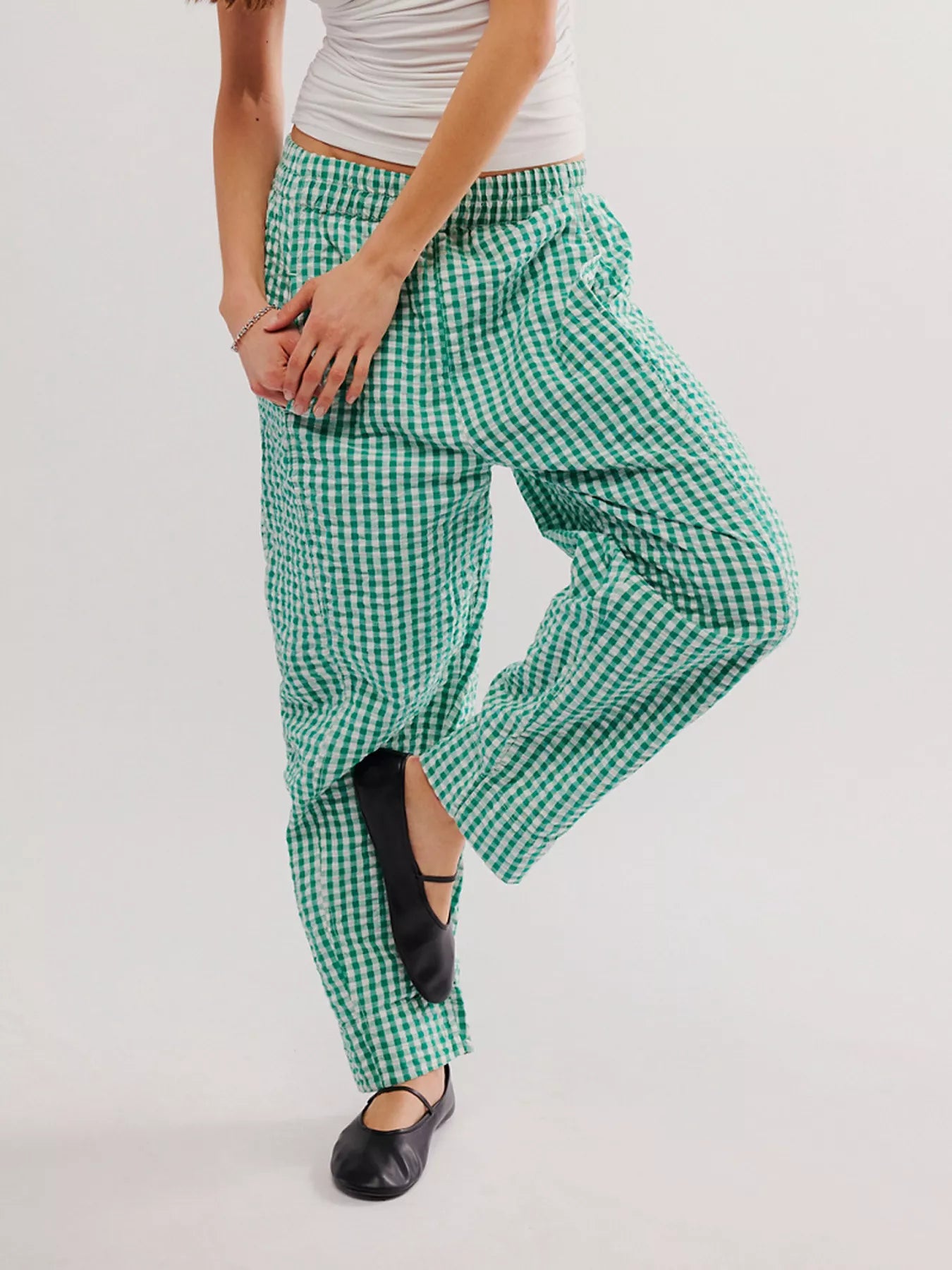 Gingham Relaxed Fit Pants