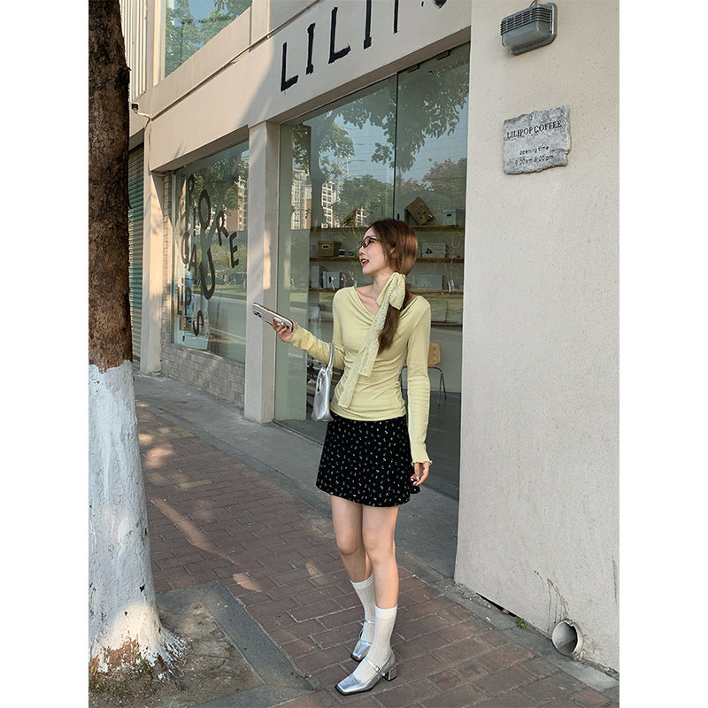 Fitted Waist For A Slimming Effect With An Asymmetrical Long-sleeve Design