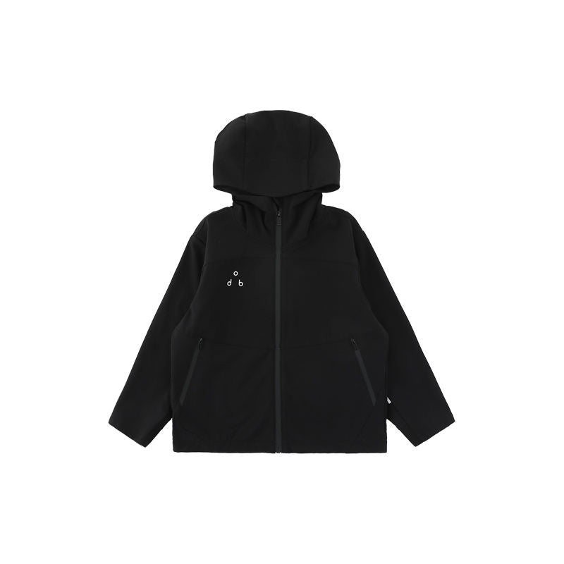 Boys Loose-fitting Windproof Jacket With A Hood And Stand-up Collar