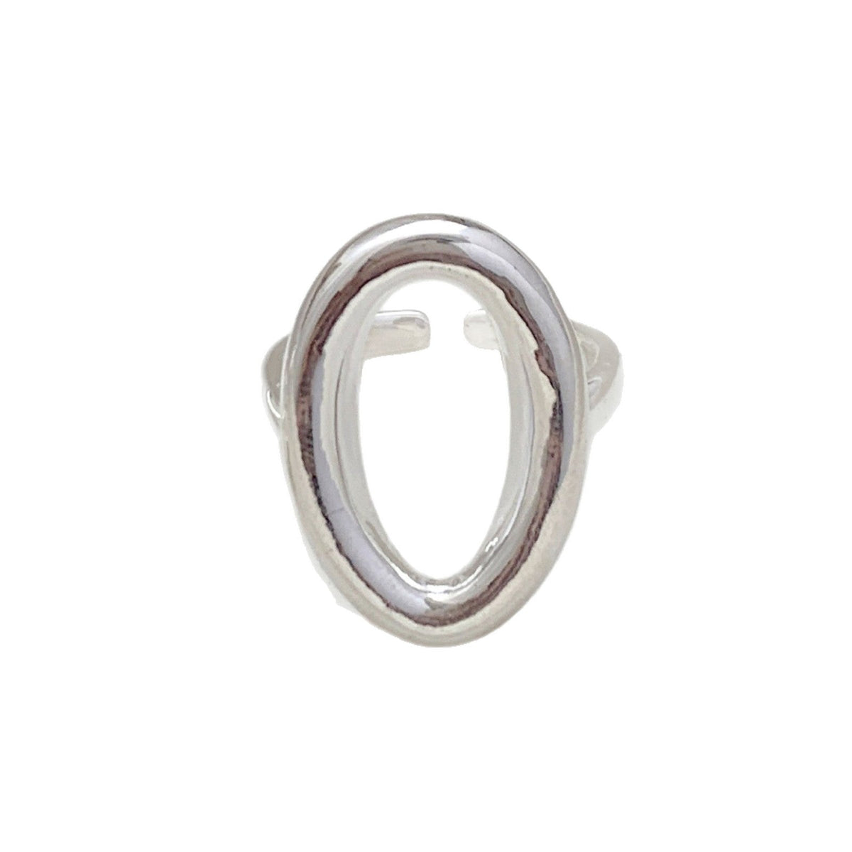 Women Sweet Cool Hollow Oval Open Ring, Ins Style Geometric Irregular Line Design, Niche Internet Celebrity Index Finger Jewelry