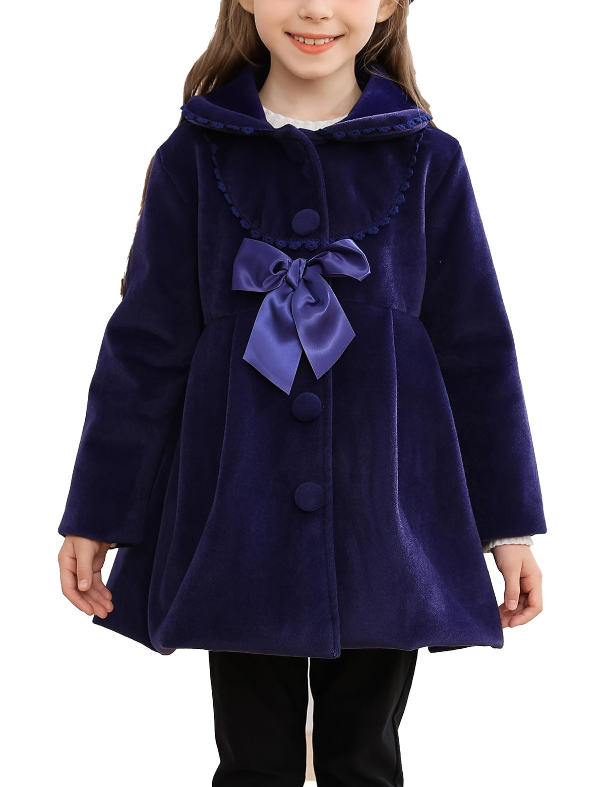 Camidy Toddler Girls Trench Coat | Dark Blue | 7-8 Years - # GIAA21210022