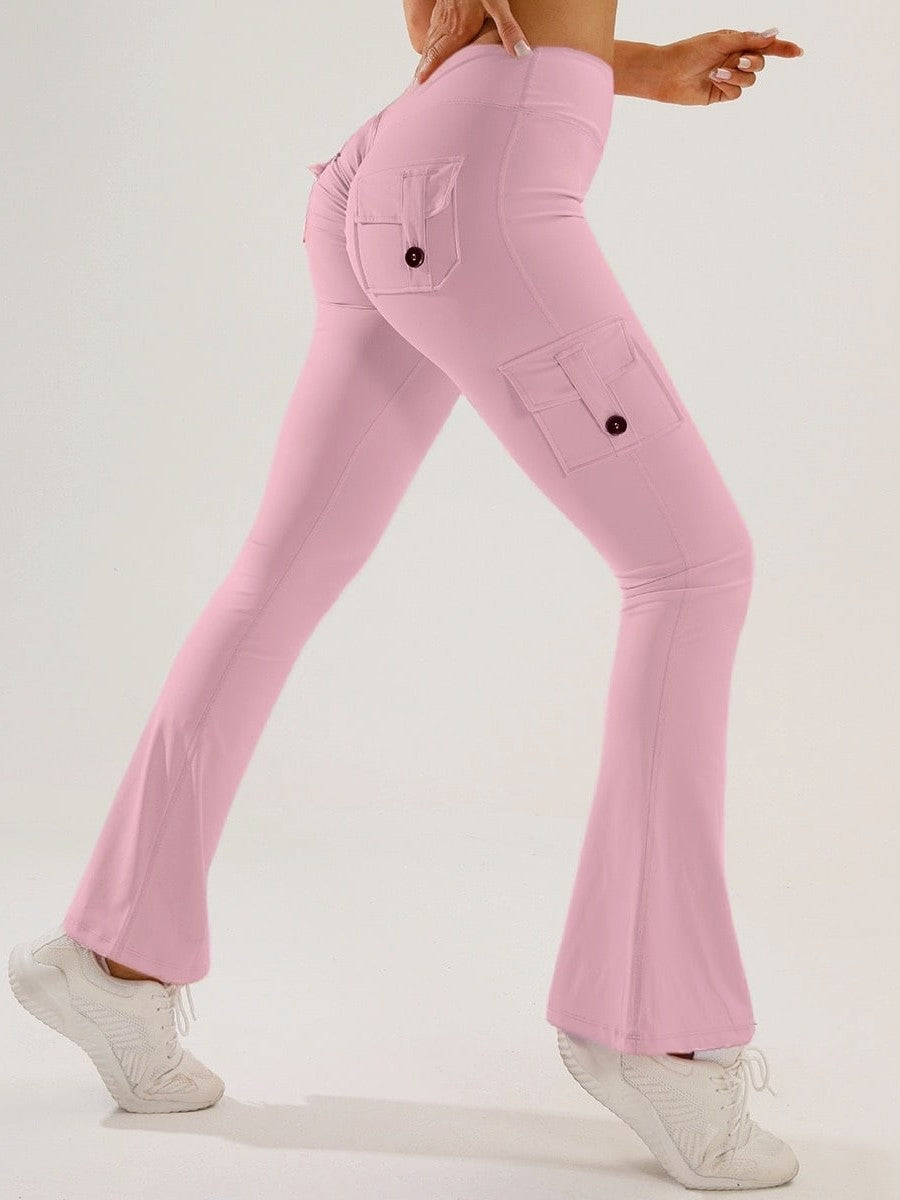 Cross-Border Yoga Tight-Fitting Yoga Pants Outdoor Sports Fitness Multi-Pocket Yoga Long Pants Flared Pants Cargo Pants For Women