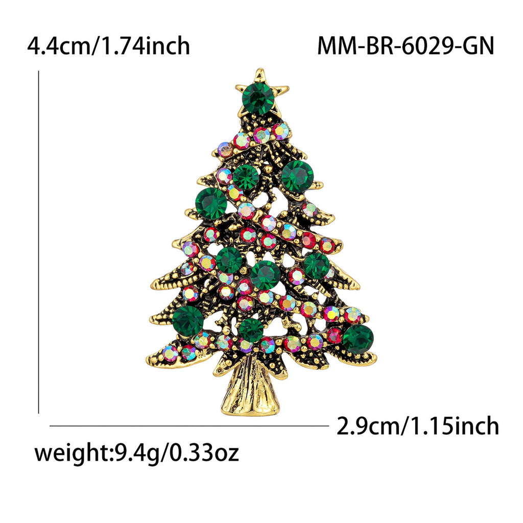 New European And American-style Christmas Tree Alloy Oil-drop Brooch