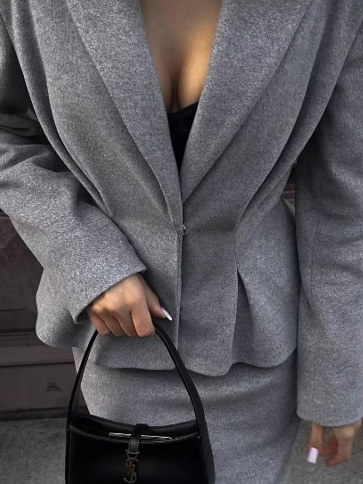 Peplum Blazer and Skirt Set