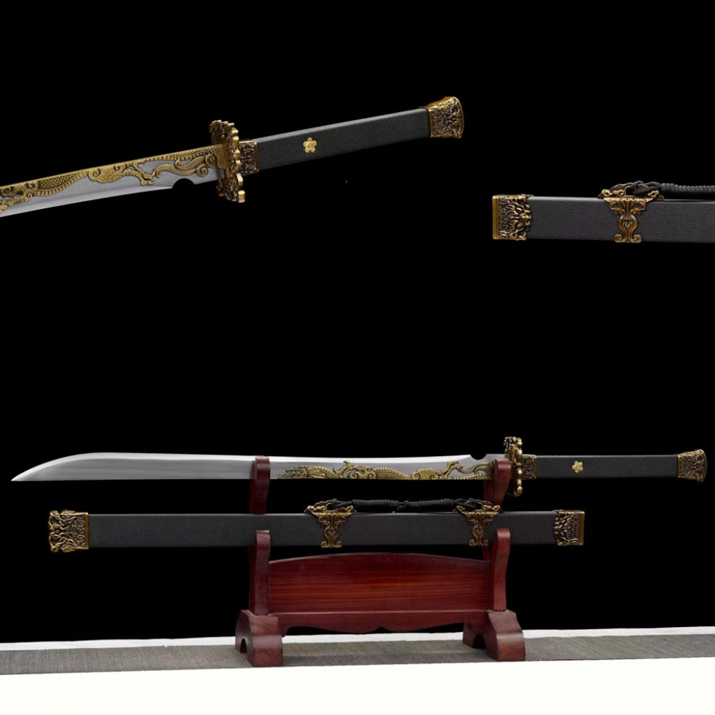 Tang Heng Dao & Xiu Chun Dao Integrated Manganese Steel Swords, Unsharpened For Decoration Not For Actual Combat