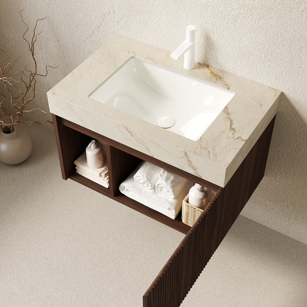 EIDEN 30" Bathroom Vanity & Sink - Floating Storage Cabinet
