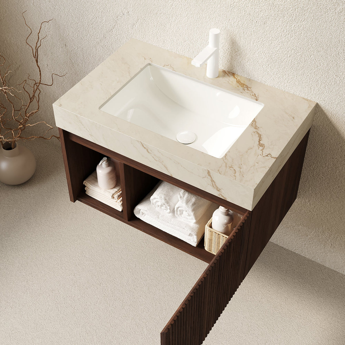 EIDEN 30" Bathroom Vanity & Sink - Floating Storage Cabinet