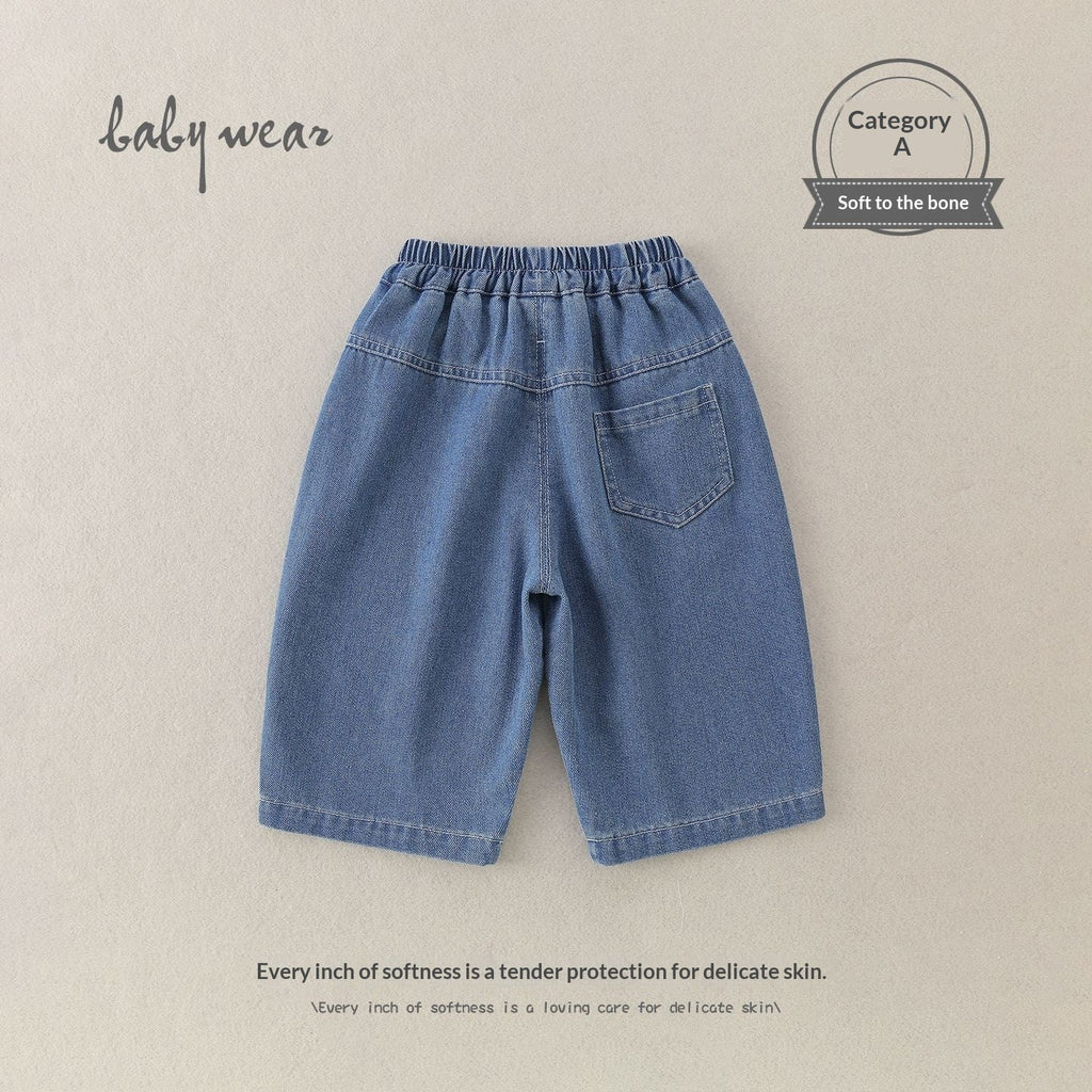 Girls Wide-leg Loose-fit Denim Jeans