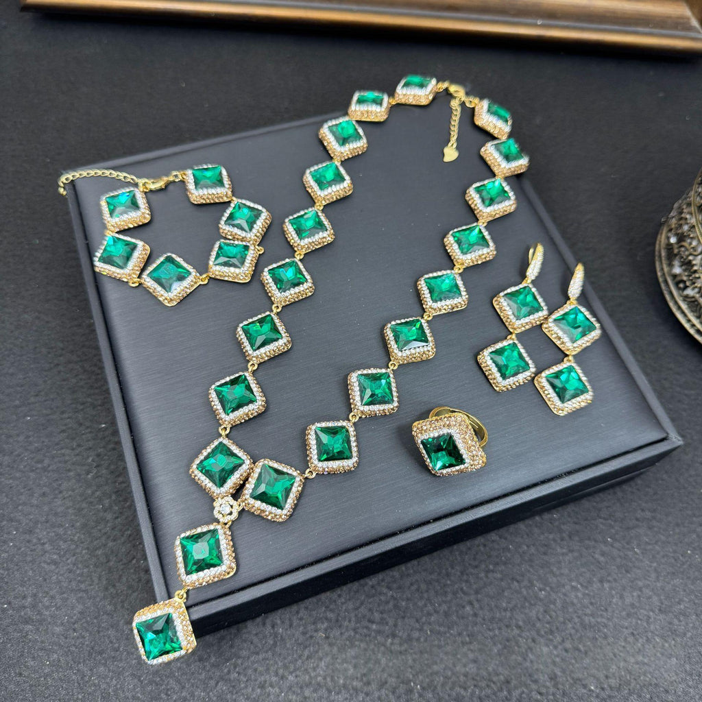Women's Crystal Full Diamond Jewelry Set
