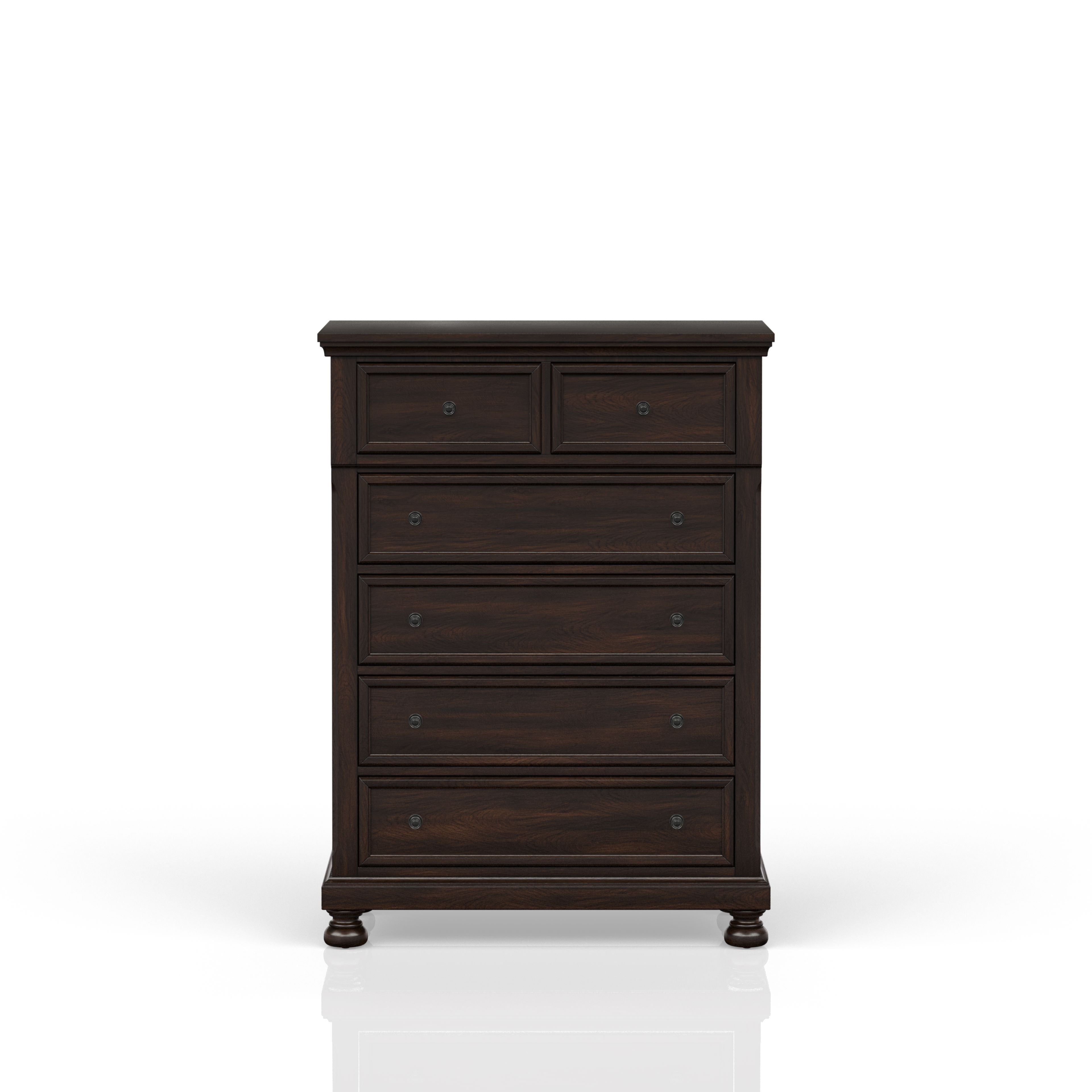 Dark Cherry 5 Drawer Chest