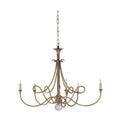 ERIC COHLER DOUBLE TWIST 5 LIGHT CHANDELIER, 36" ANTIQUE BRASS