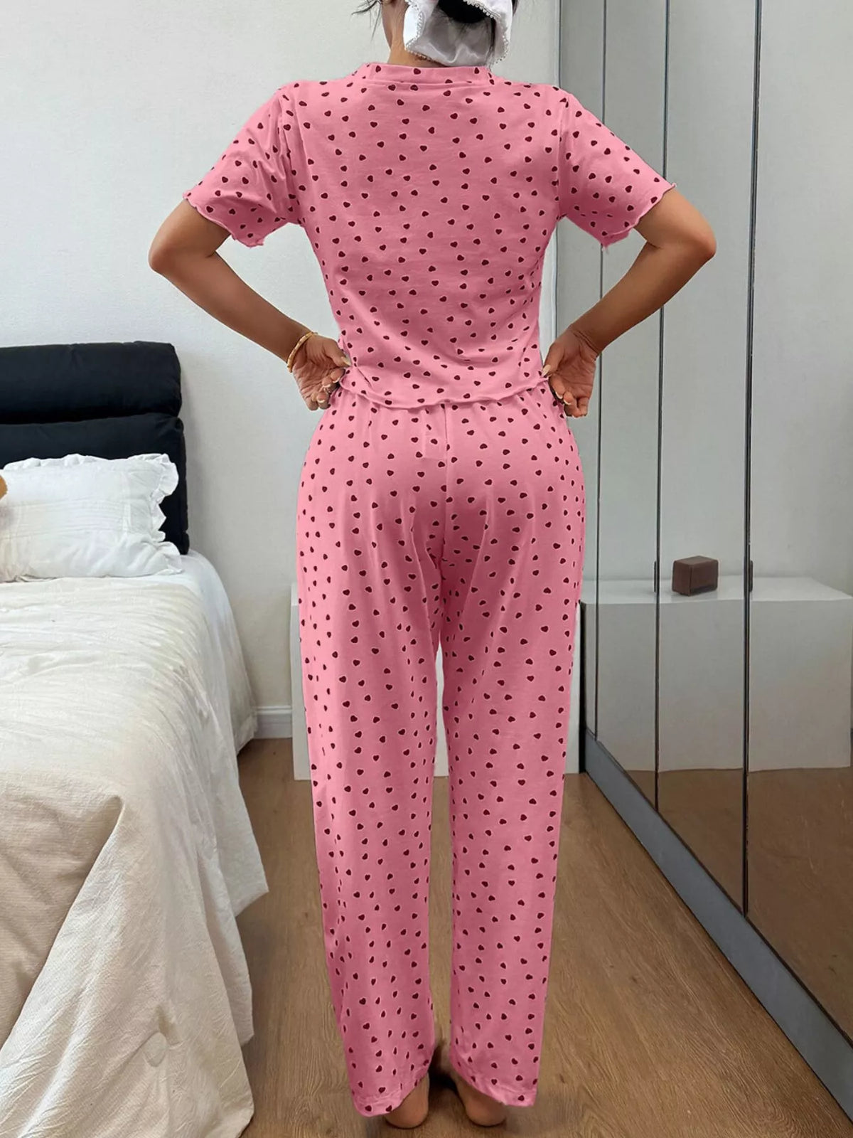 Polka Dot Short Sleeve Top and Shorts Set