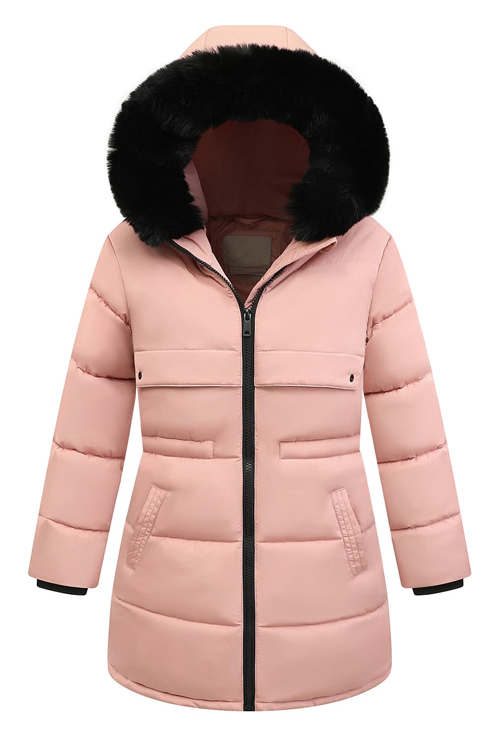 CICVSOC Girls Winter Long Coat Parka | Pink | 9-10 Years - # GIAA22210011