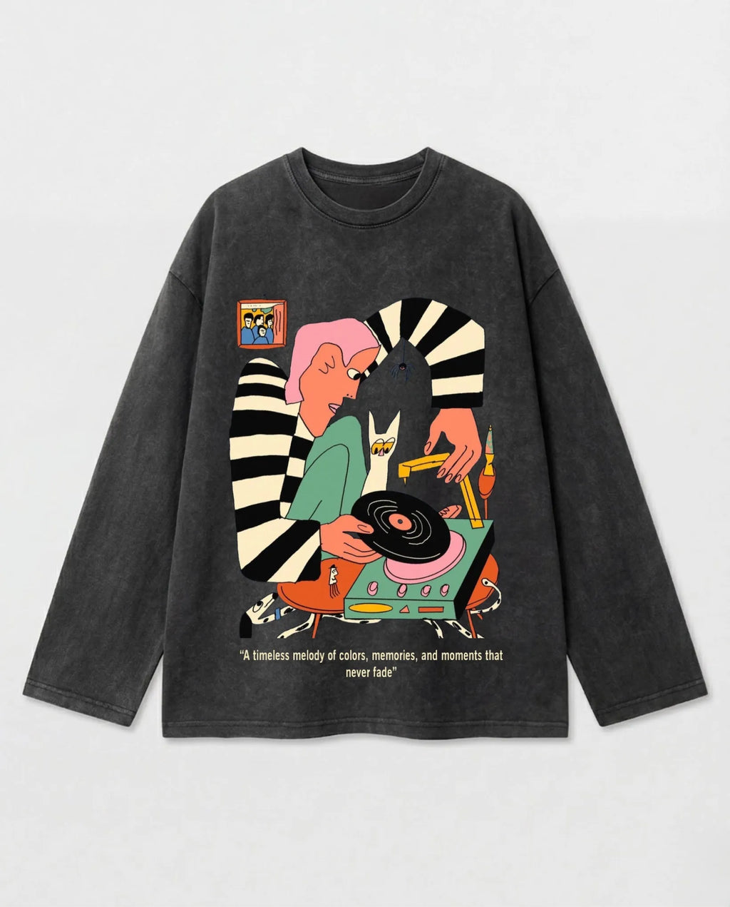Colorful Echoes Long Sleeves Washed T-Shirt