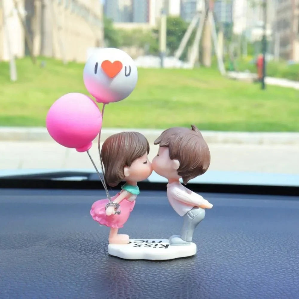Cute Couple Car Dashboard Ornaments | Romantic Resin Figurines for Car and Home Decoration